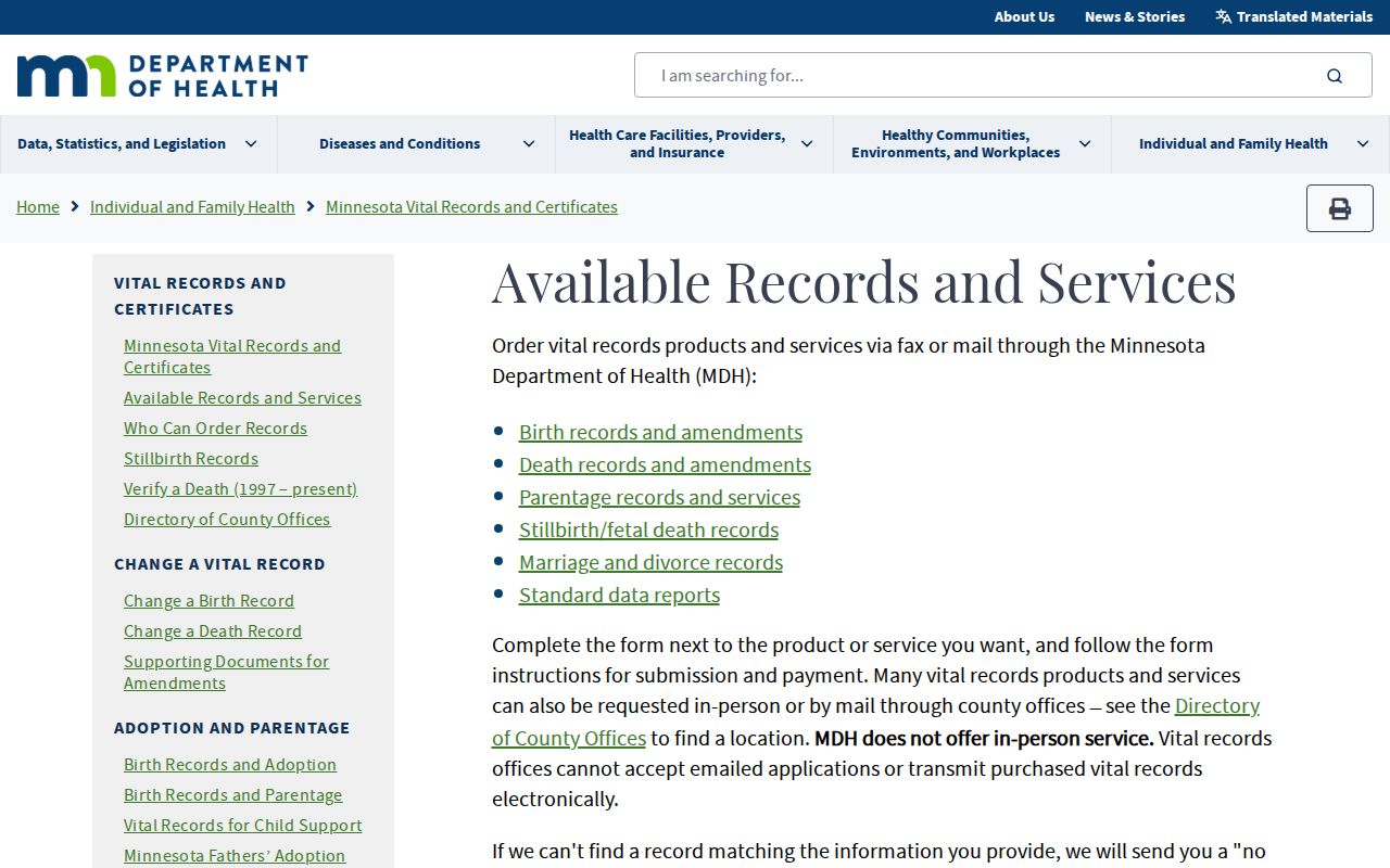 Owatonna residents directory Minnesota birth certificate access information